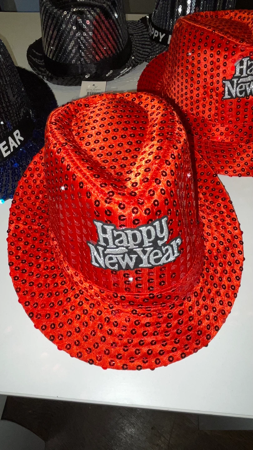 Happy New Year Sequin Fedora Hat - photo 2
