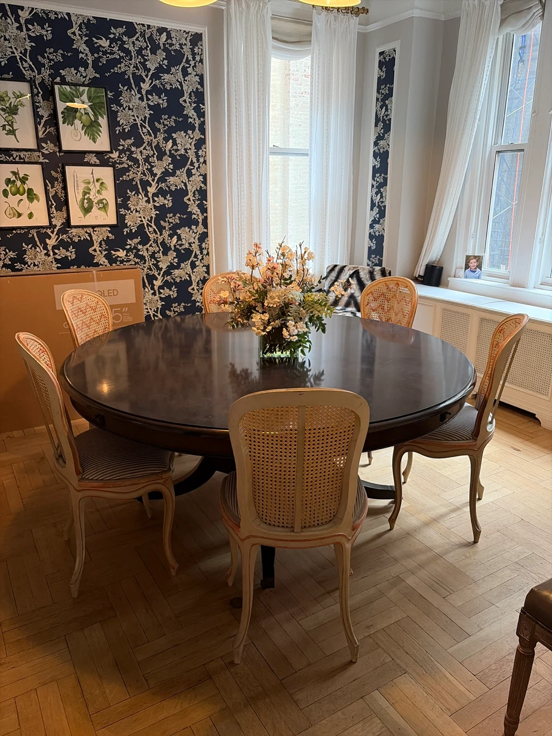 Round Dark Wood Dining Table - photo 2