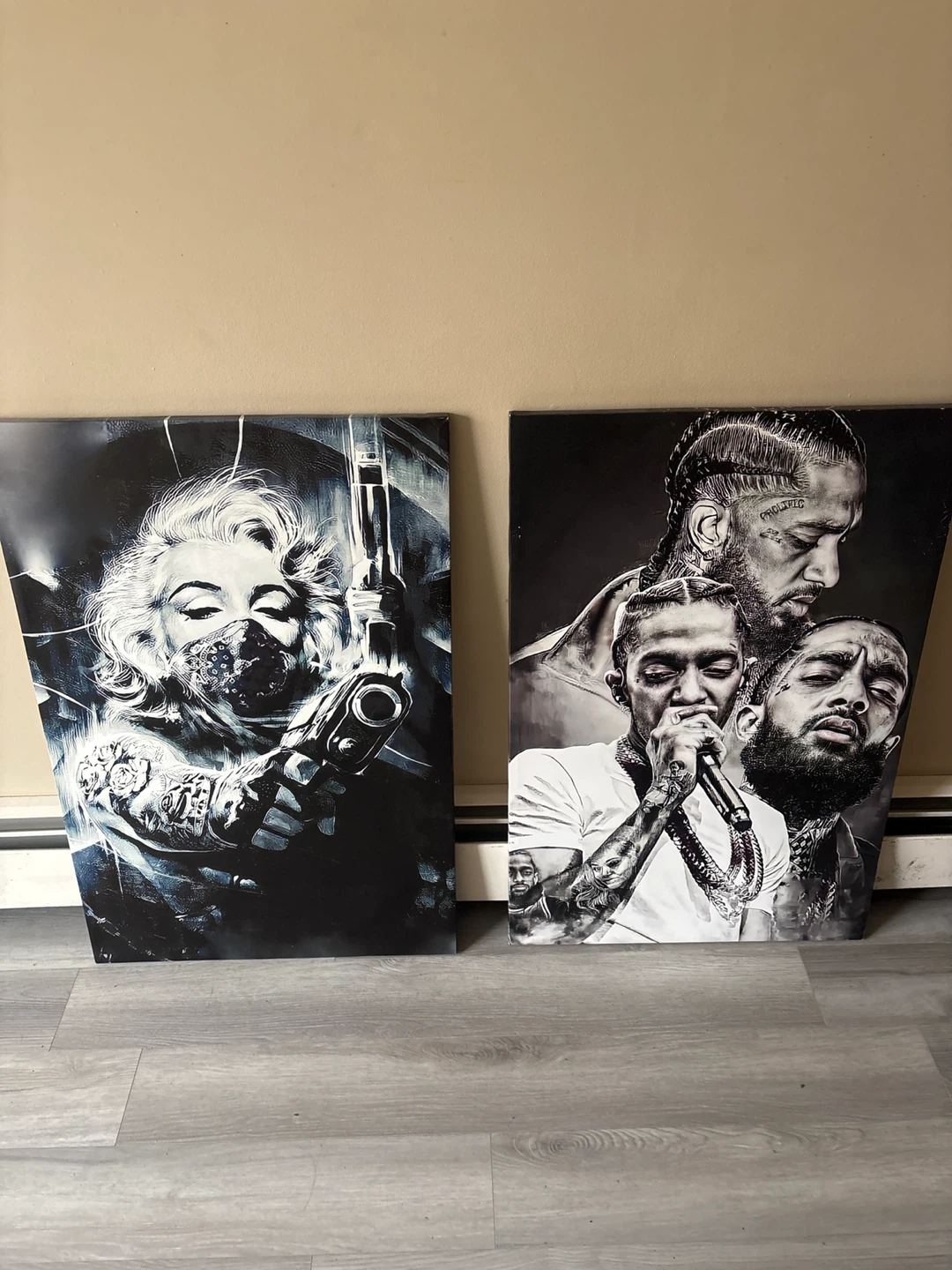 Set of 2 Wall Art Prints: Marilyn Monroe & Nipsey Hussle