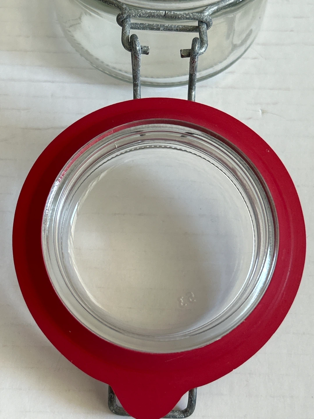 🌱Set of 2 Glass Swing Top Jars with Red and Orange Lids - photo 4