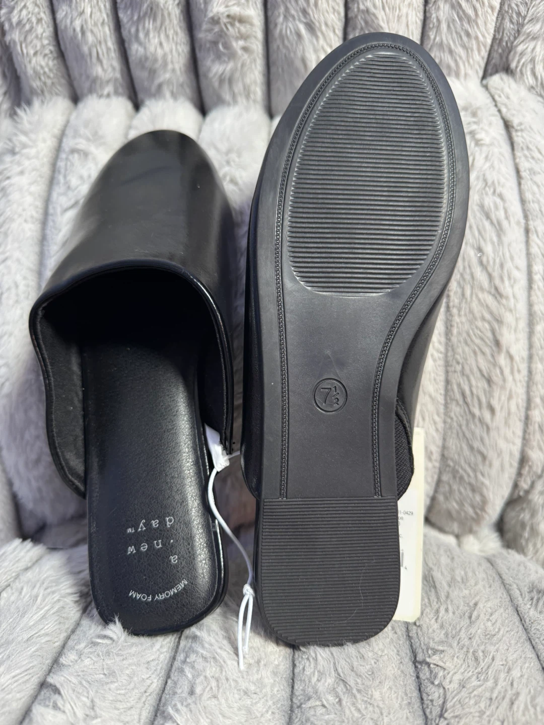 A New Day Black Memory Foam Mules Size 7.5 - photo 4