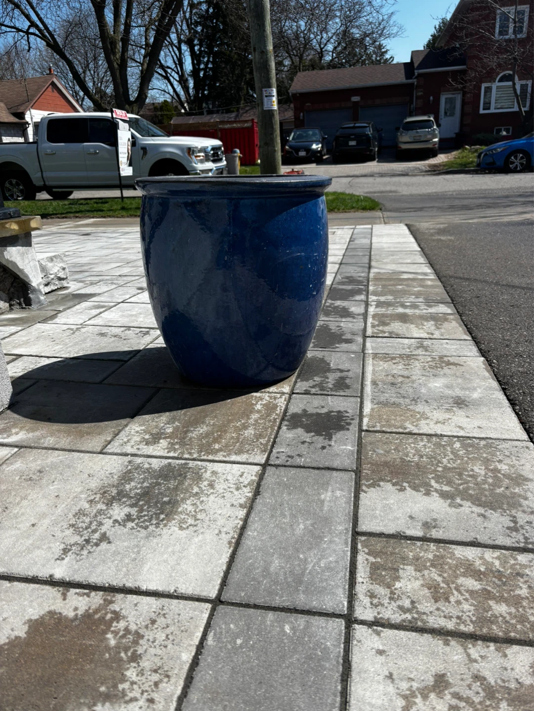 Large Blue Ceramic Planter Pot