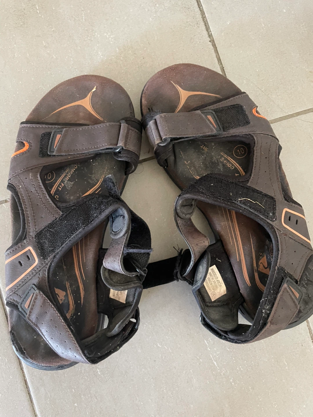 Men's Brown Comfort Fit Sandals Size 10 🌱