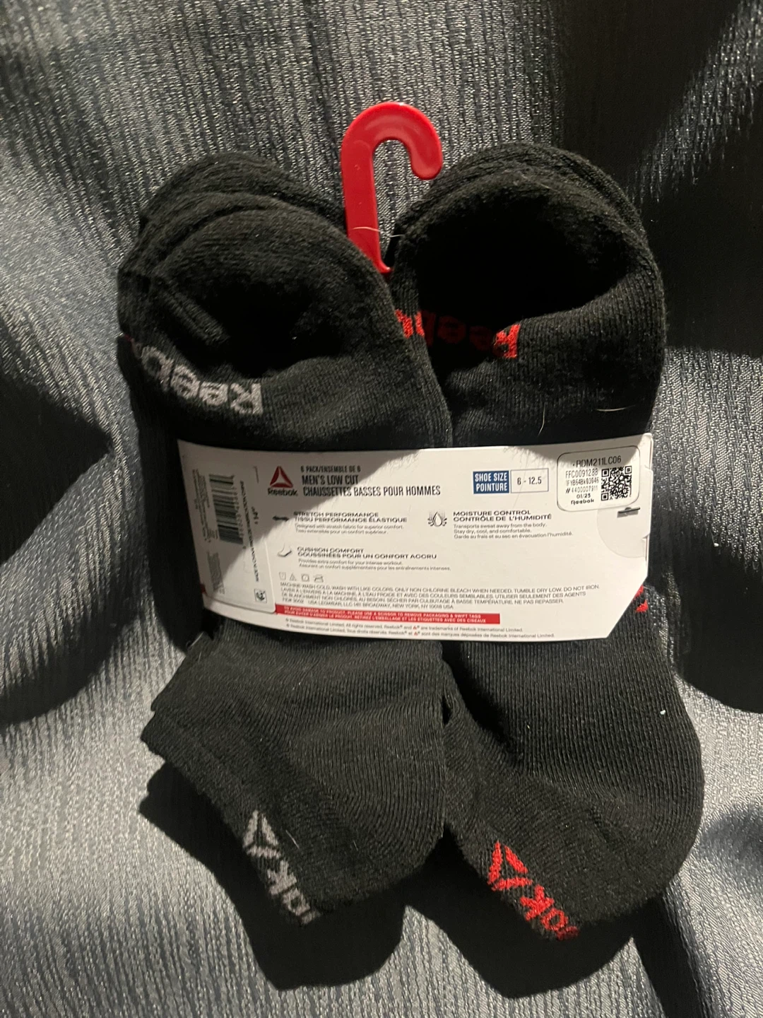 Reebok Men's 6-Pack Low Cut Socks Black Size 6-12.5 - photo 2