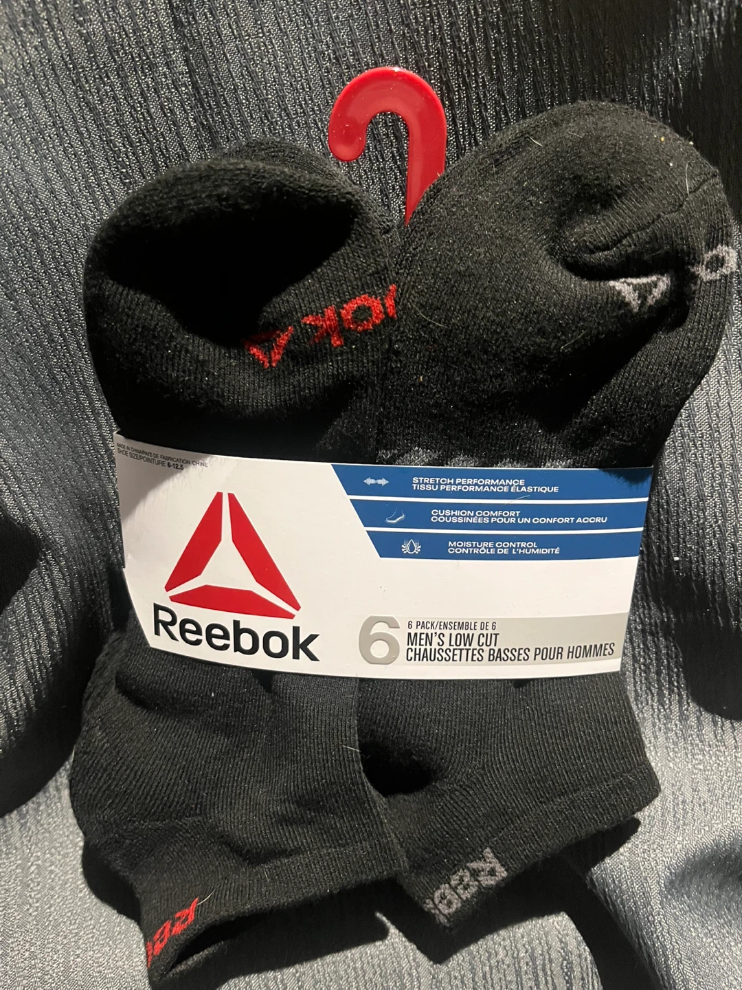 Reebok Men's 6-Pack Low Cut Socks Black Size 6-12.5