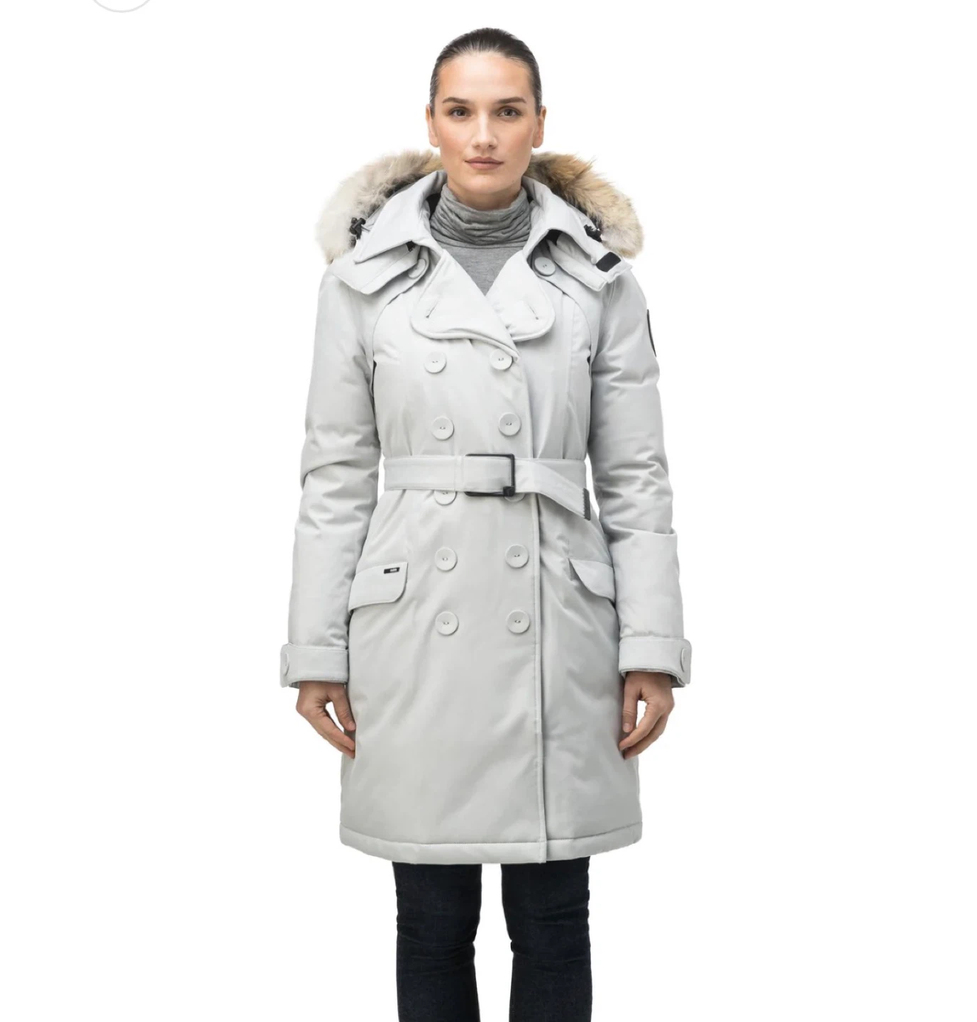 Nobis Women's White Down Parka Coat