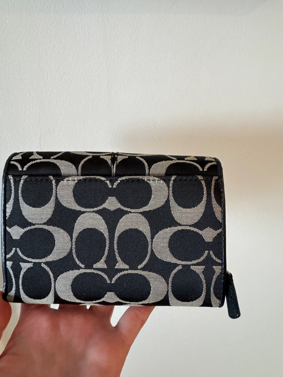 Coach Signature Canvas Zip Around Wallet