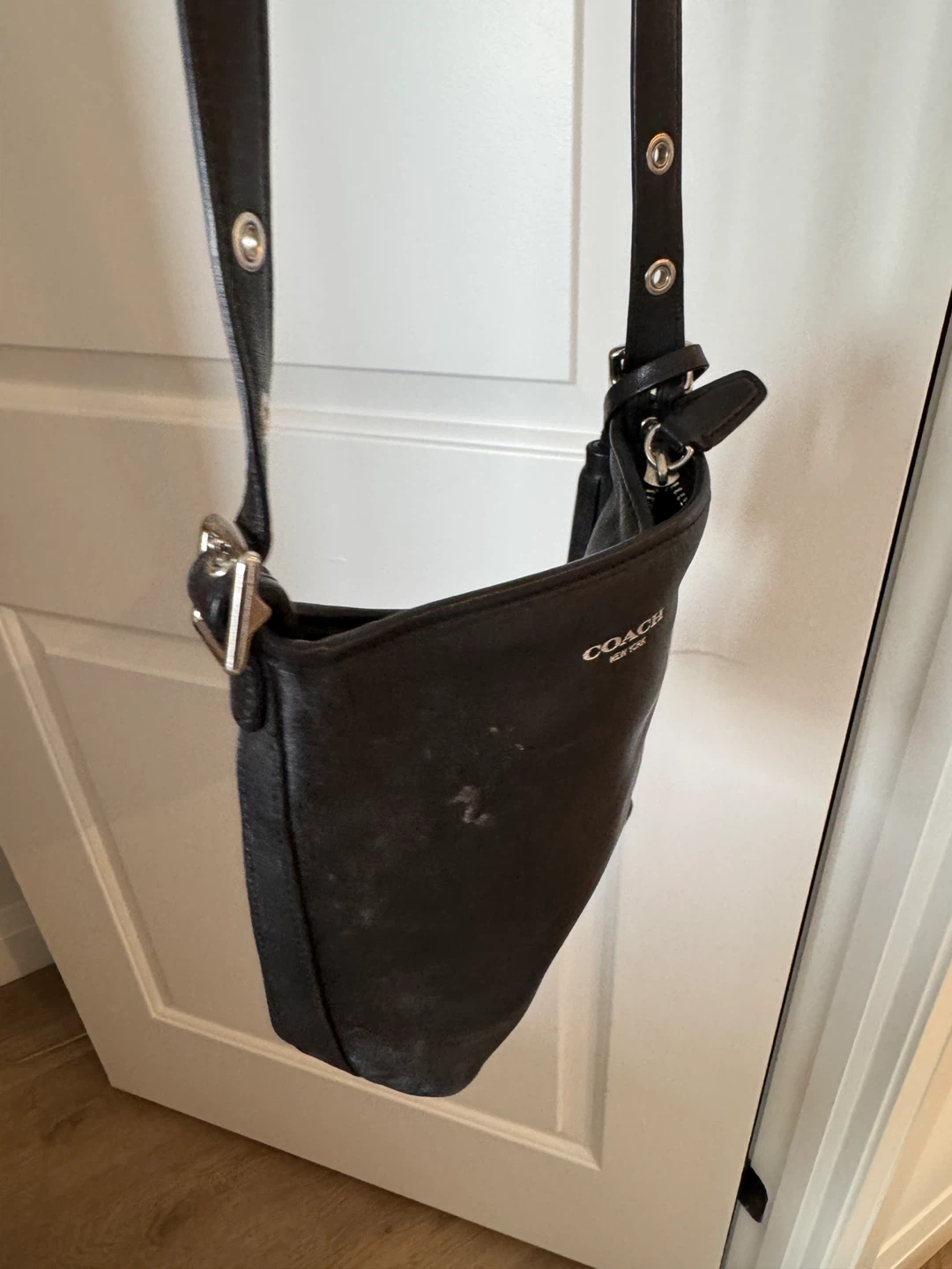 Coach Black Leather Crossbody Purse with Tassel Accent - photo 4