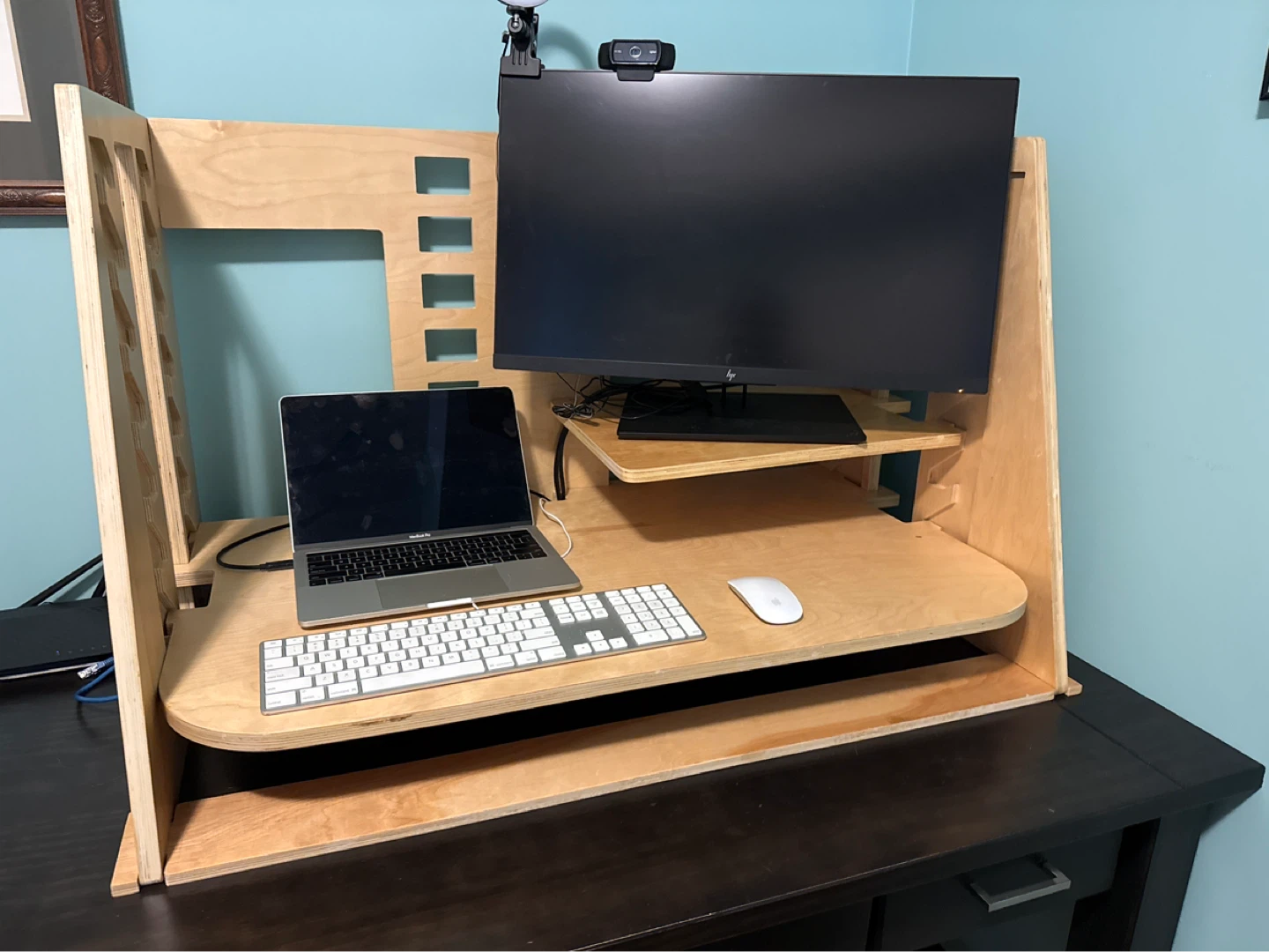 Wooden Adjustable Standing Desk Riser
