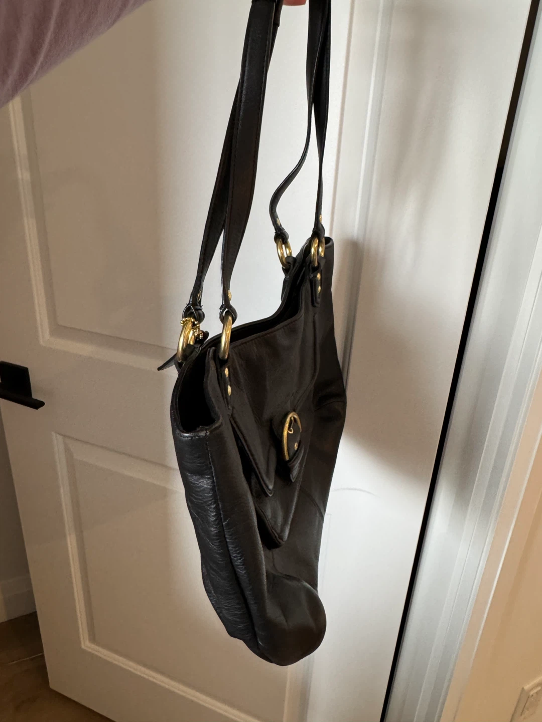 Coach Black Leather Shoulder Purse - photo 5
