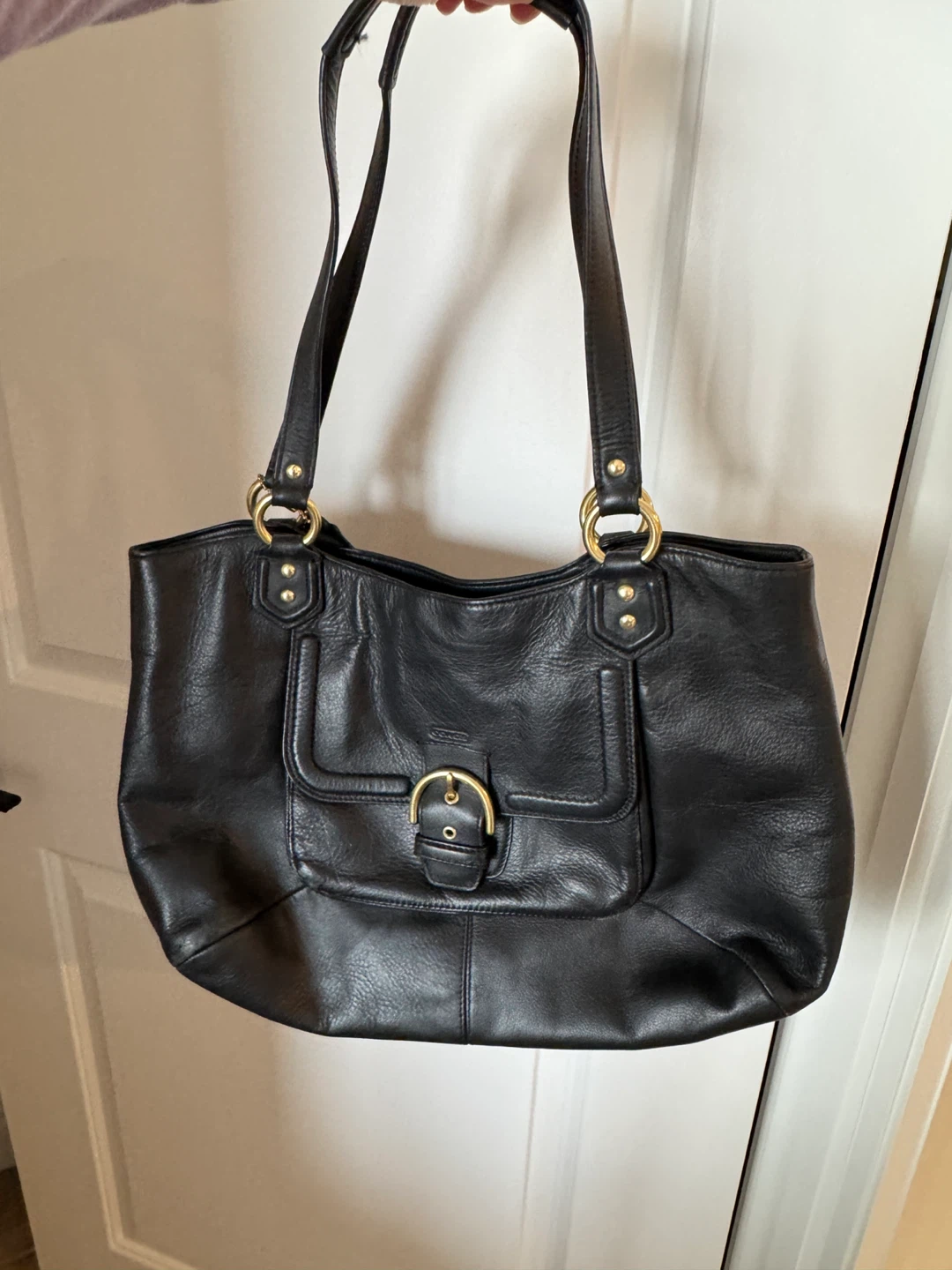 Coach Black Leather Shoulder Purse