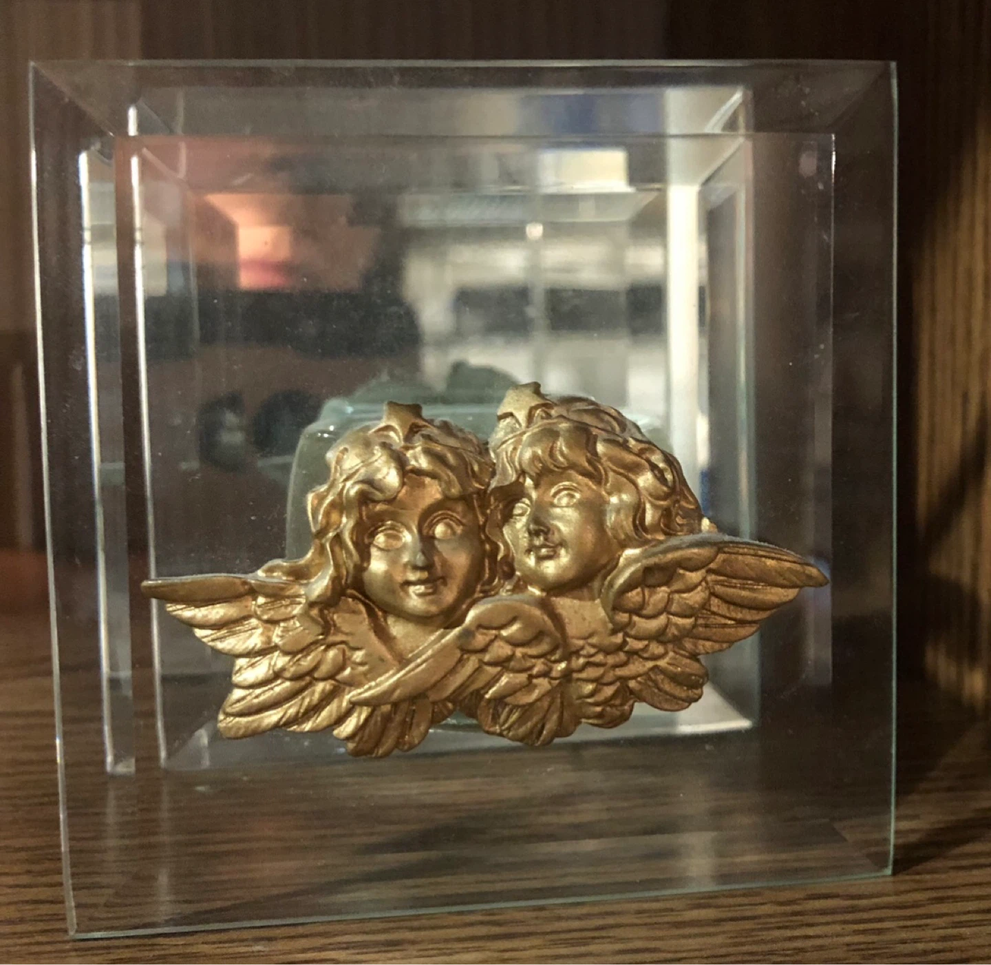Glass Shelf with Cherub Design