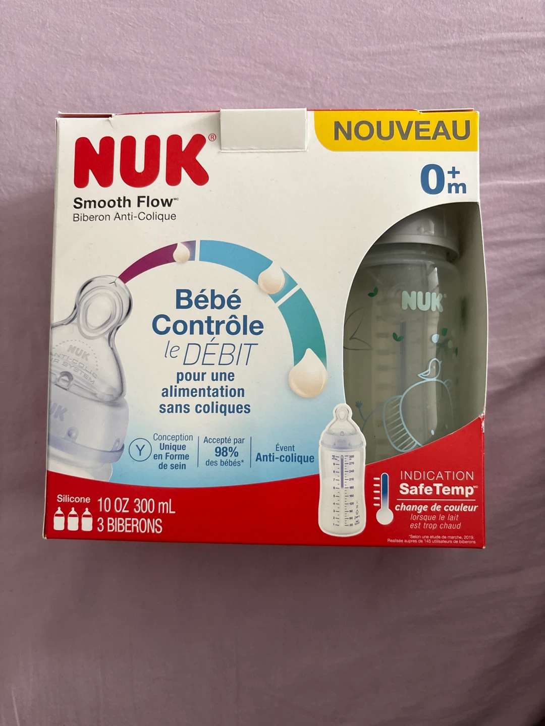 NUK Smooth Flow Anti-Colic Baby Bottles - 3 Pack - 300 mL