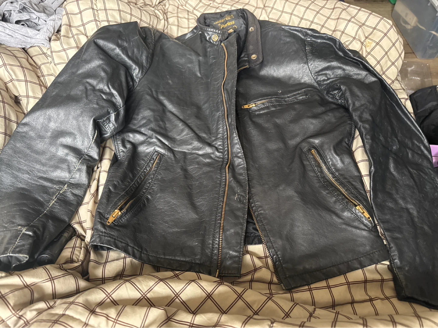 Peerless Black Faux Leather Motorcycle Jacket