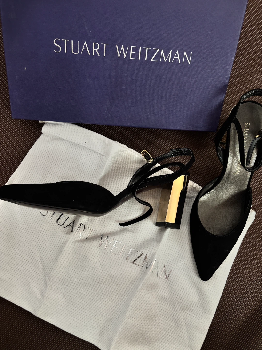 Stuart Weitzman Poetics Black Suede Heels Size 6.5