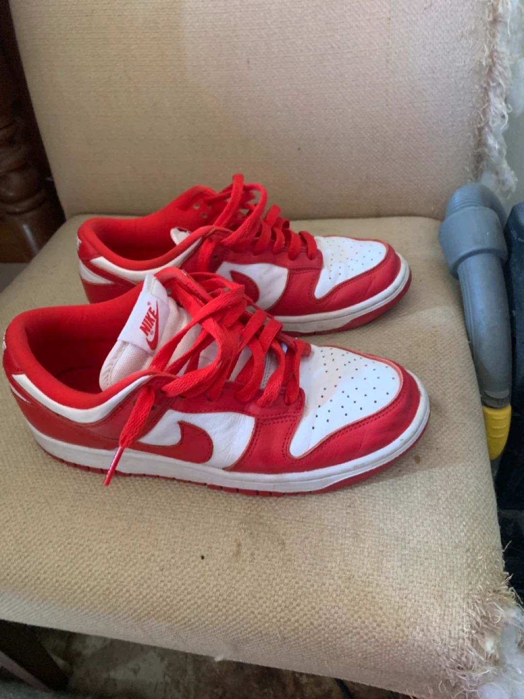 Nike Dunk Low Red and White Sneakers