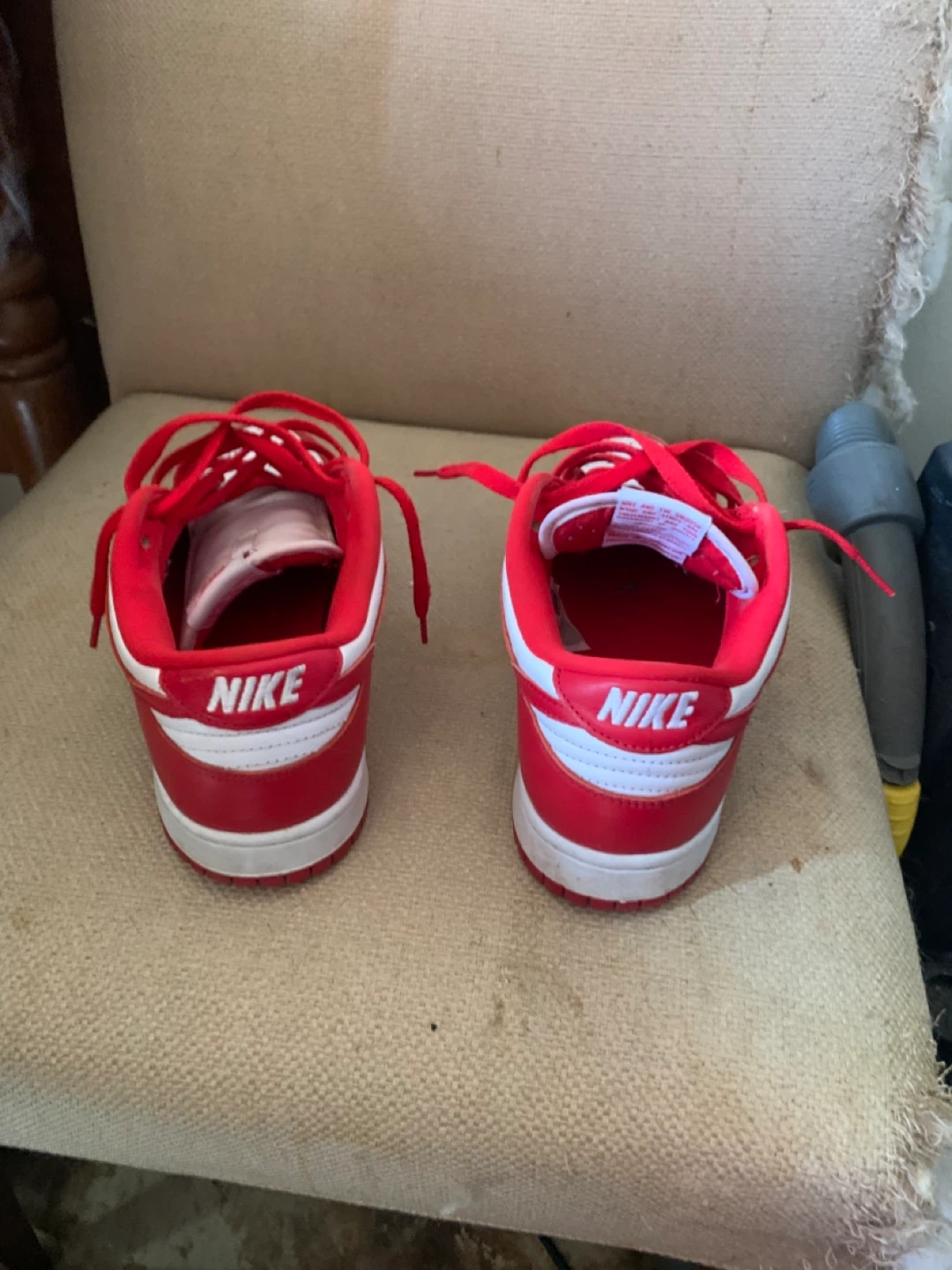 Nike Dunk Low Red and White Sneakers - photo 5