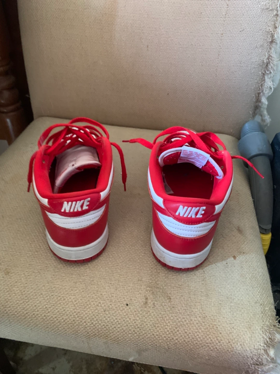 Nike Dunk Low Red and White Sneakers - photo 4