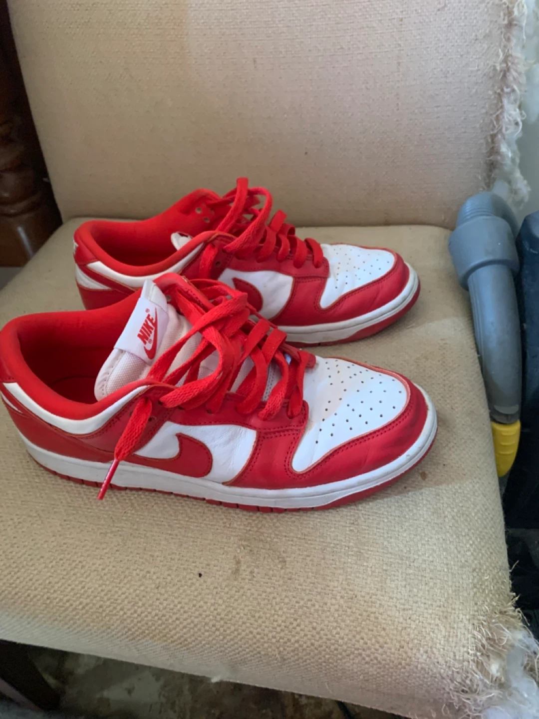 Nike Dunk Low Red and White Sneakers - photo 3