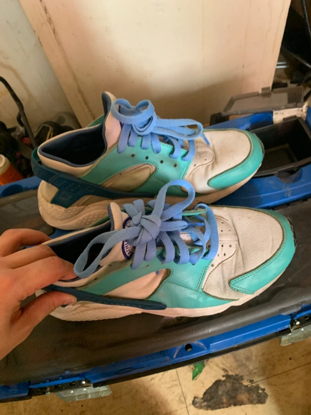 Nike Air Huarache Sneakers - Teal & White - photo 3