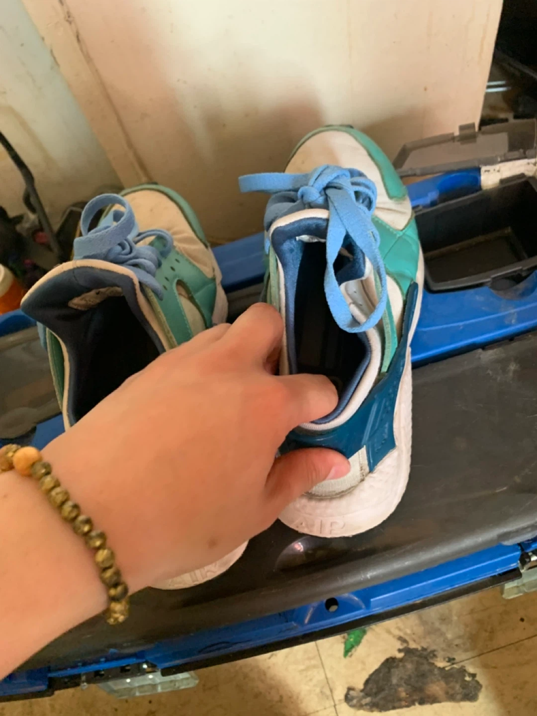 Nike Air Huarache Sneakers - Teal & White - photo 5