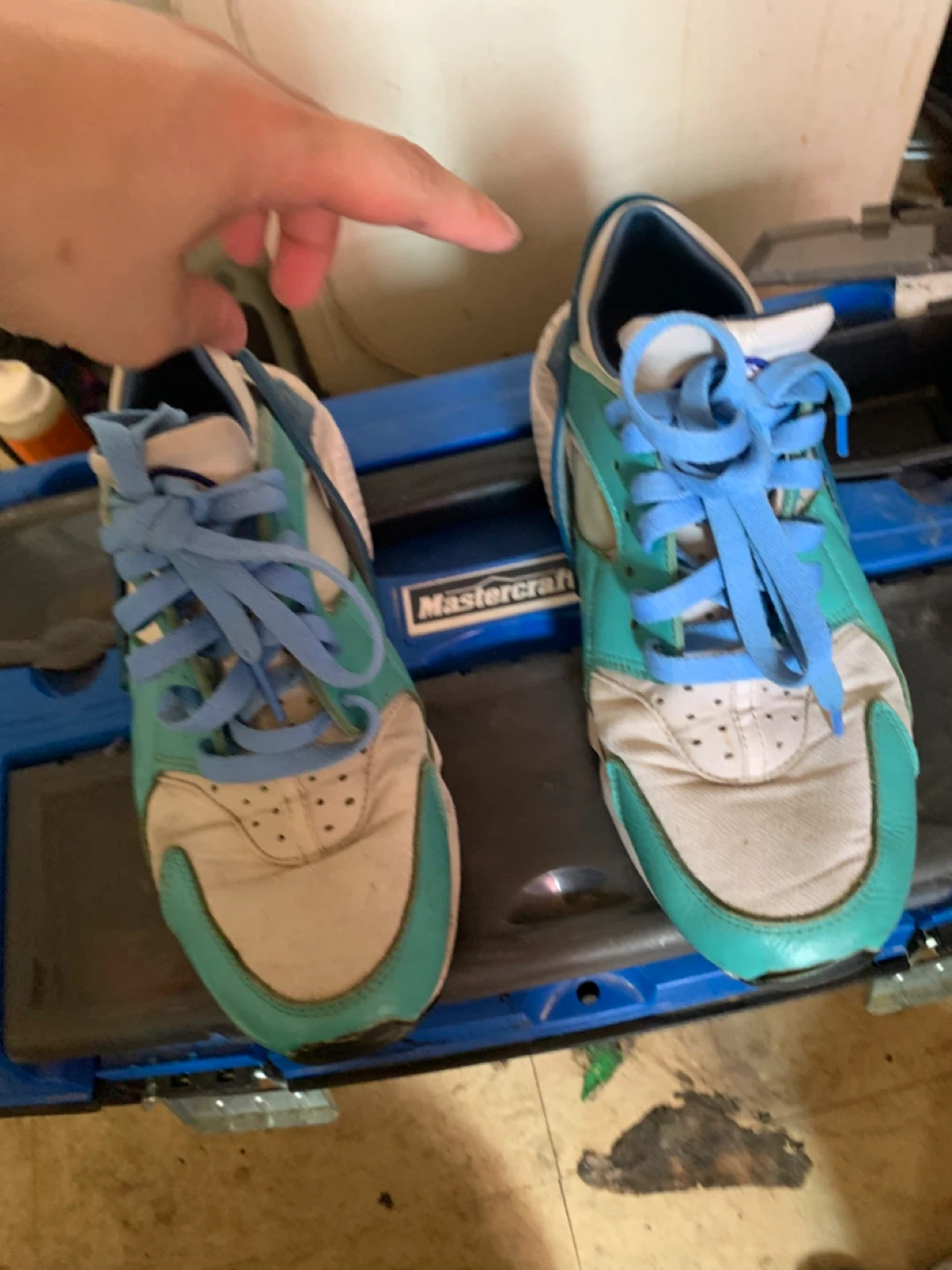 Nike Air Huarache Sneakers - Teal & White - photo 2