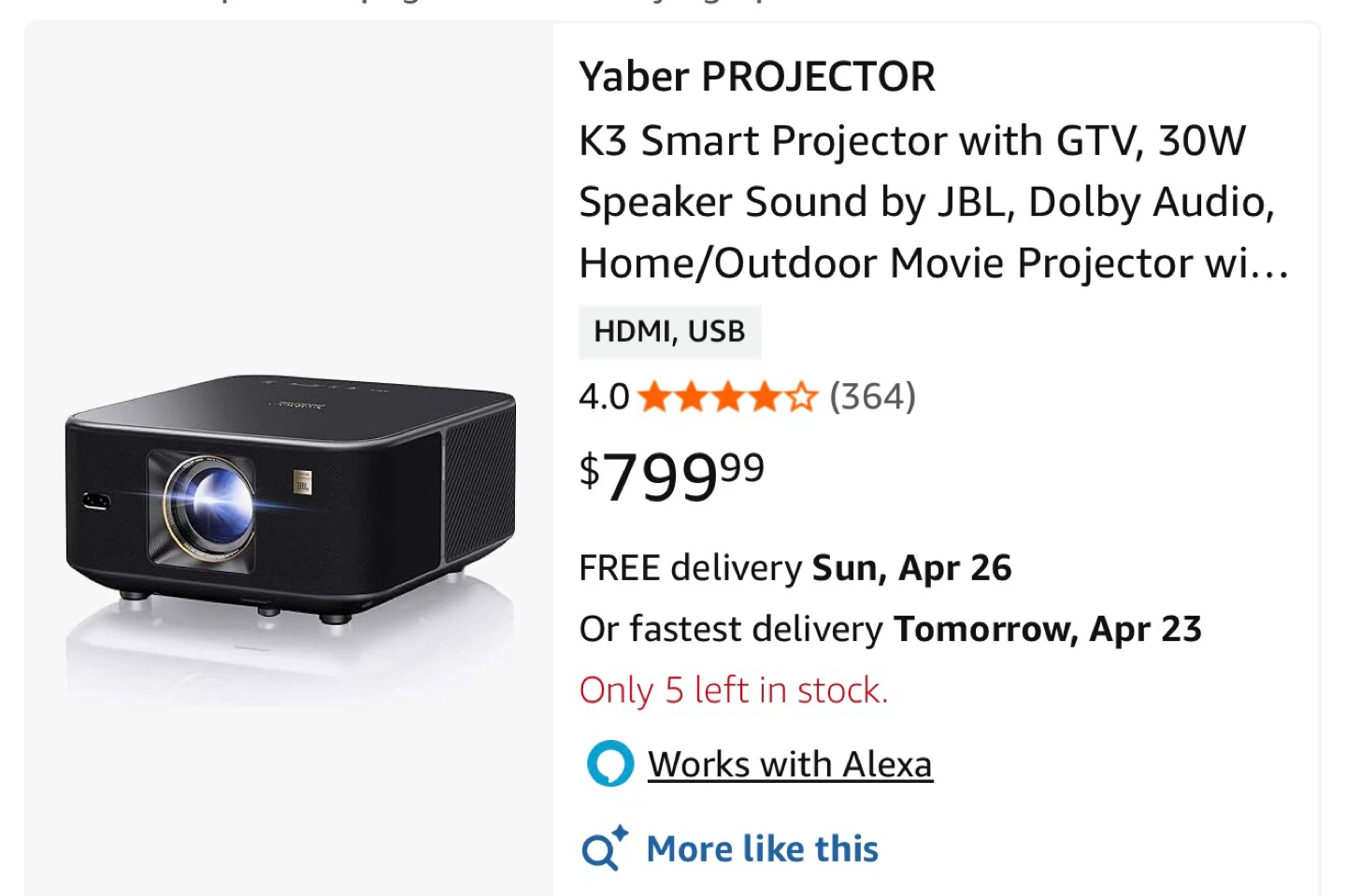 Yaber K3 Smart Projector - photo 2