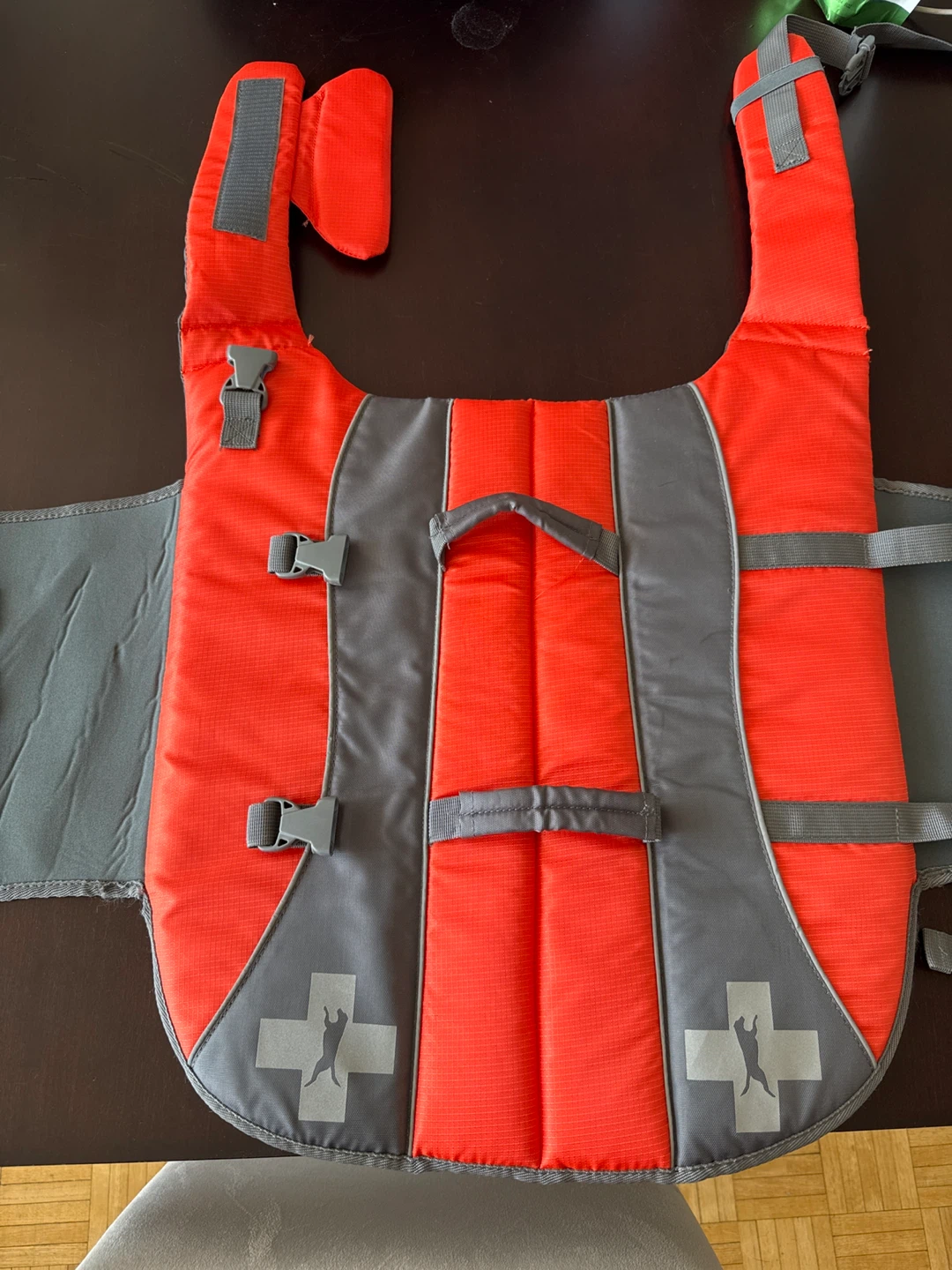 Orange and Grey Dog Life Jacket Vest XL - photo 2