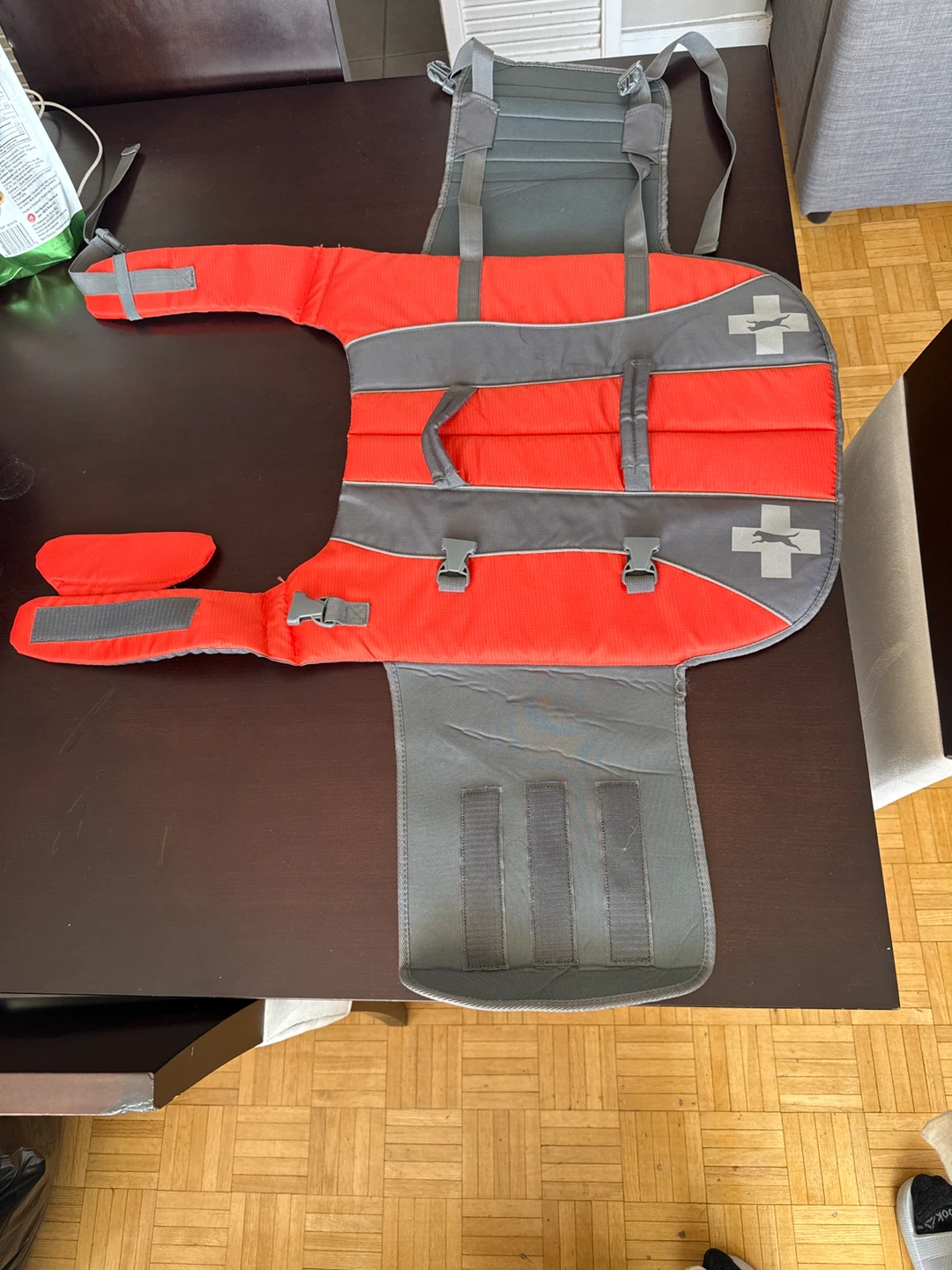 Orange and Grey Dog Life Jacket Vest XL