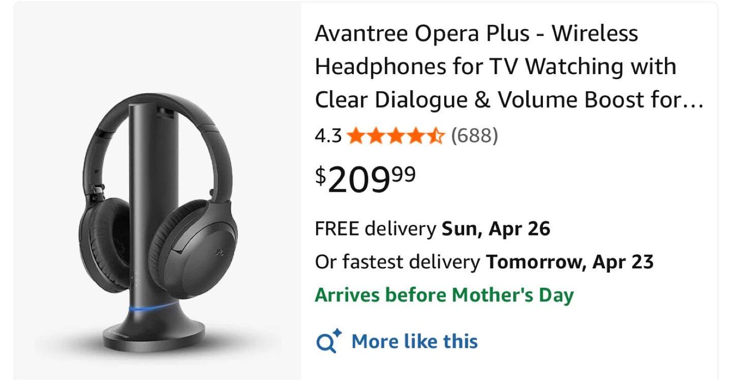 Avantree Opera Wireless TV Headphones Set - photo 2