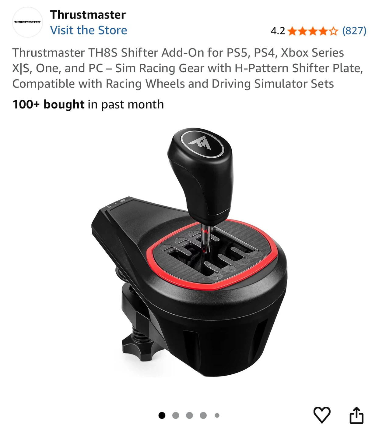 Thrustmaster TH8S Shifter Add-On for PS5, PS4, Xbox, PC