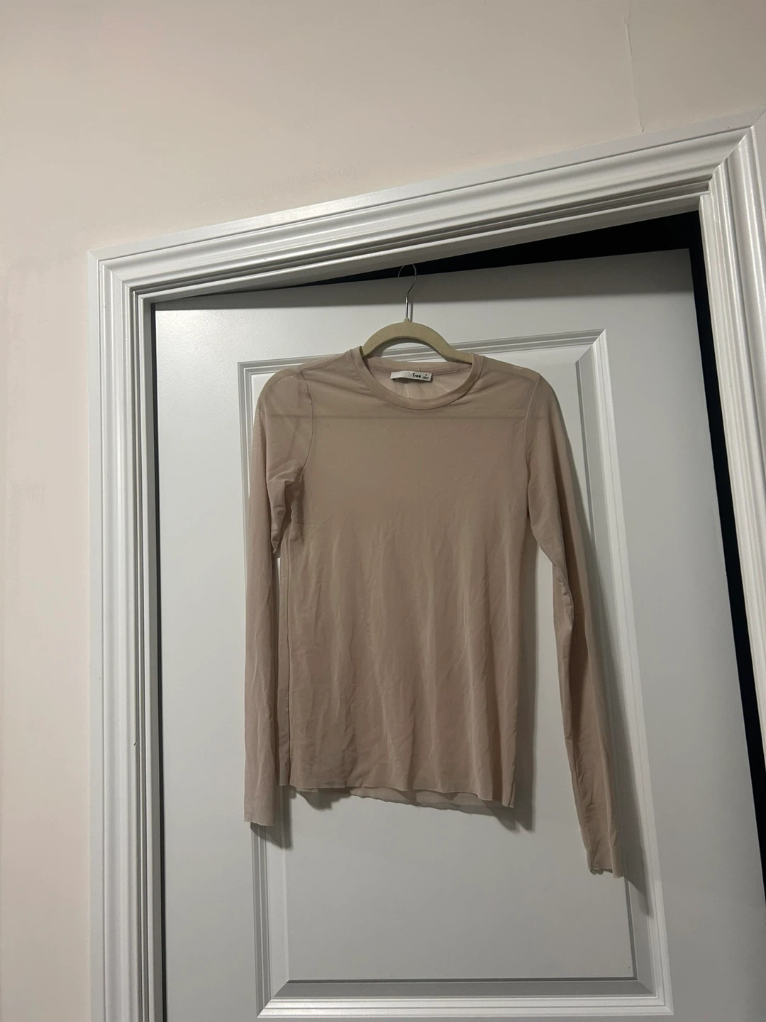 WILFRED beige sheer long sleeve top size  M - photo 2