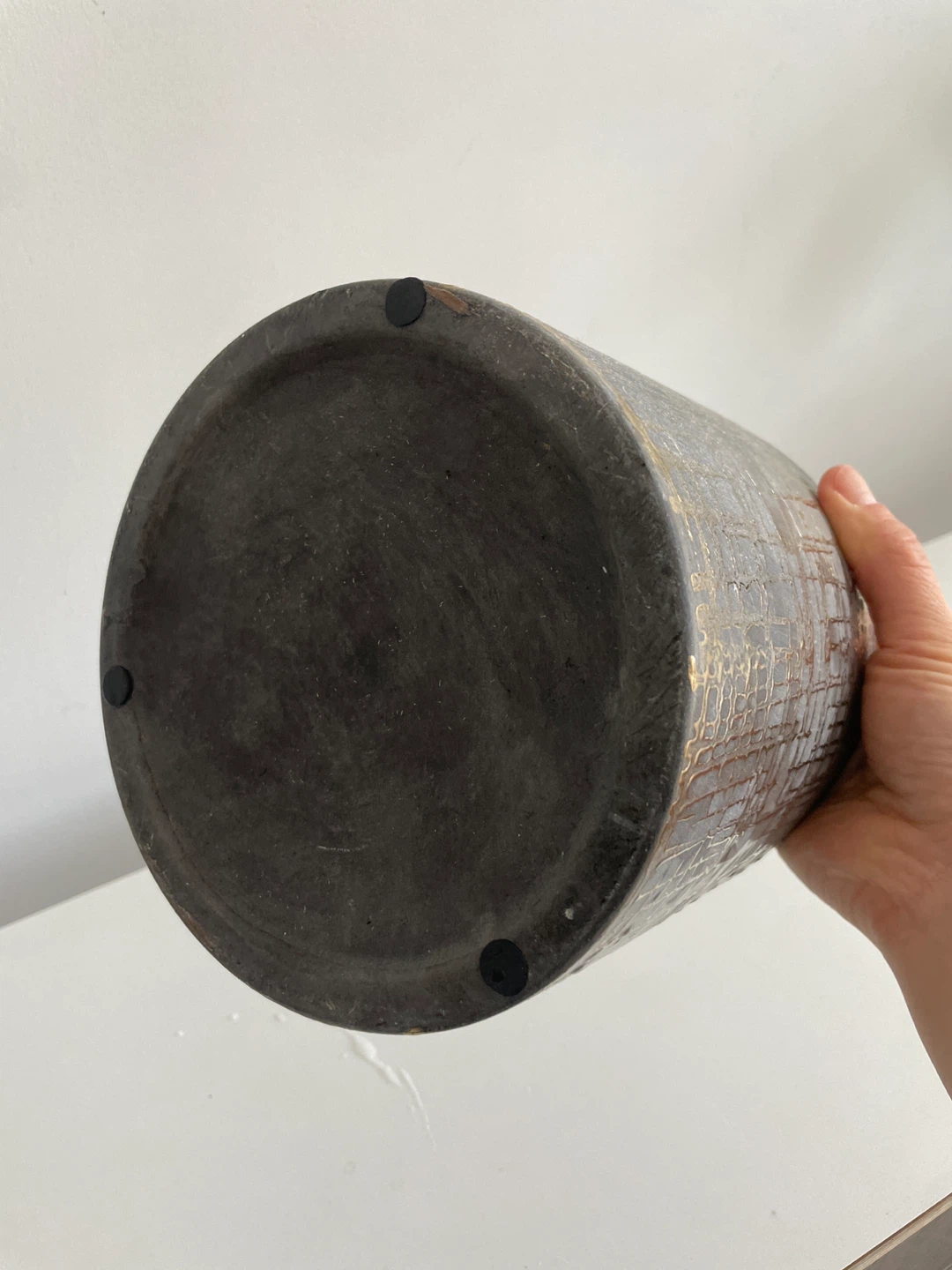 Plant Pot with Gold Pattern - photo 3