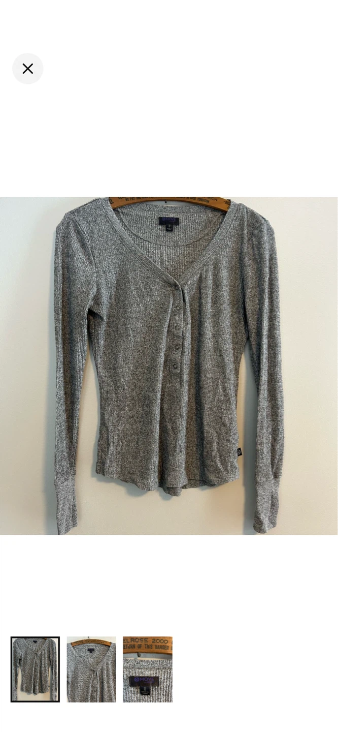 Move by Code grey henley top size M
