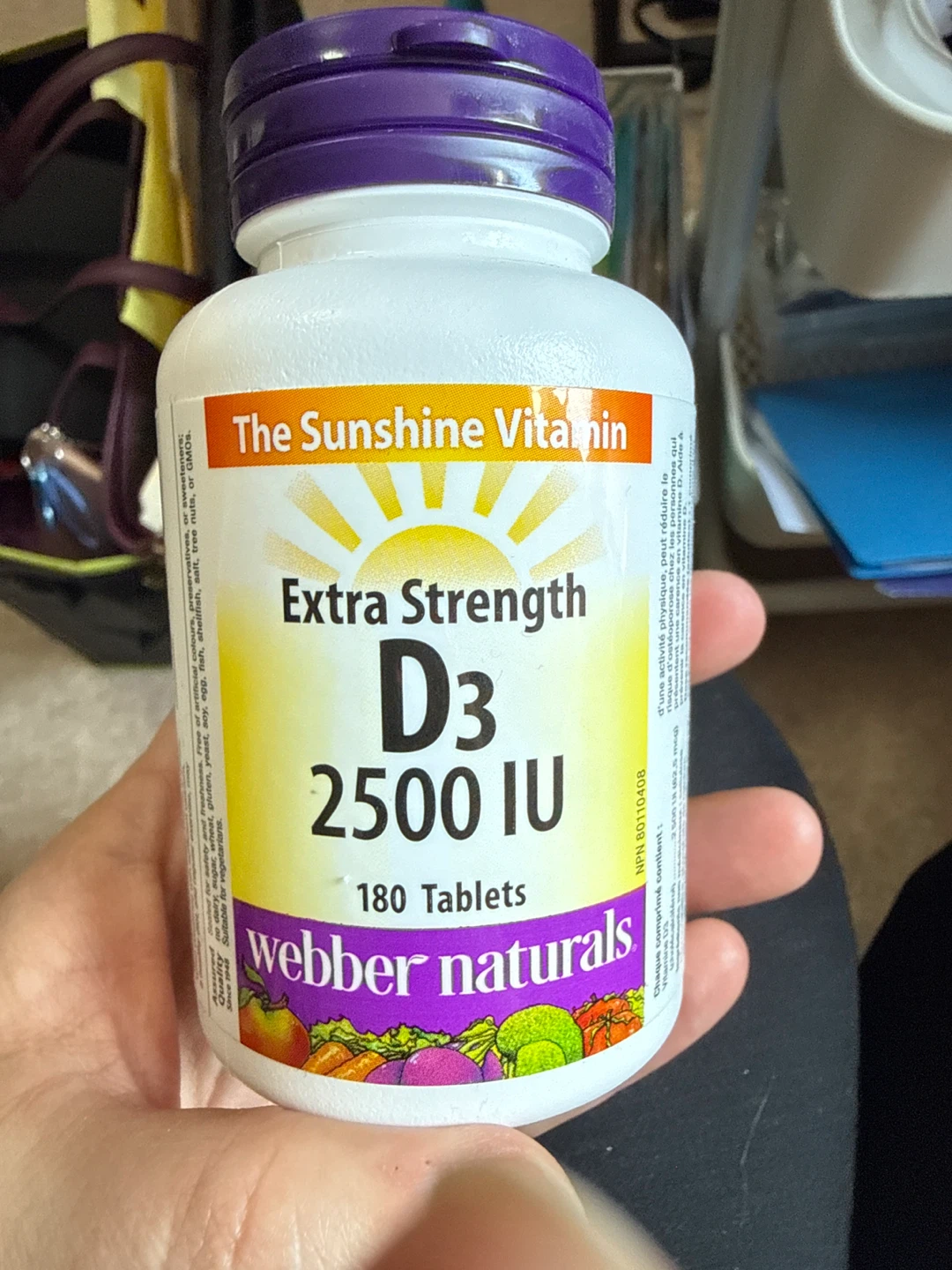 Webber Naturals Extra Strength D3 2500 IU Vitamin Supplement