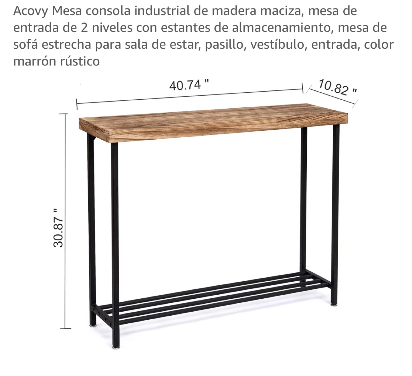 Acovy Industrial Console Table - Rustic Brown