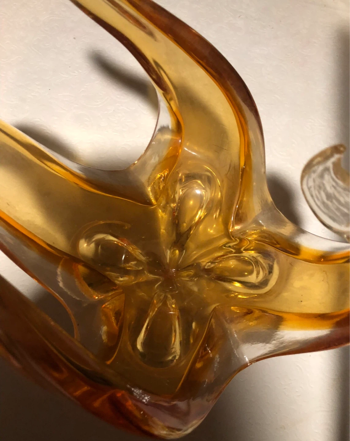 Amber Glass Swan Figurine Bowl - photo 4