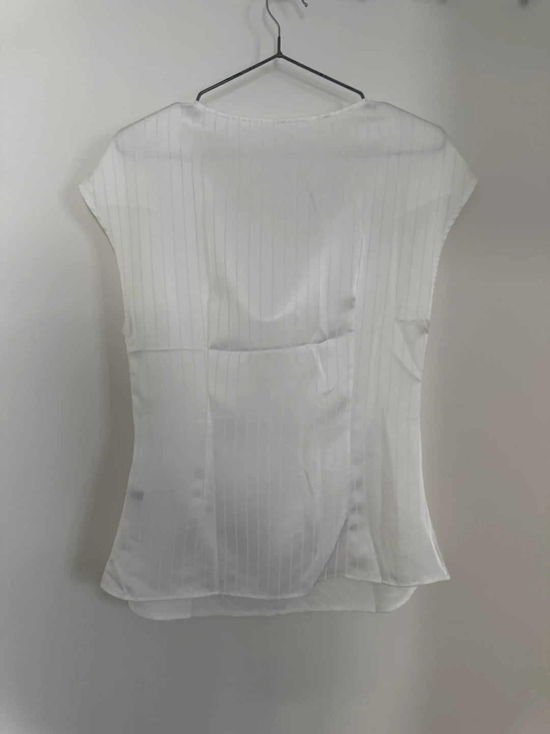 New White Satin Cowl Neck Blouse - photo 2