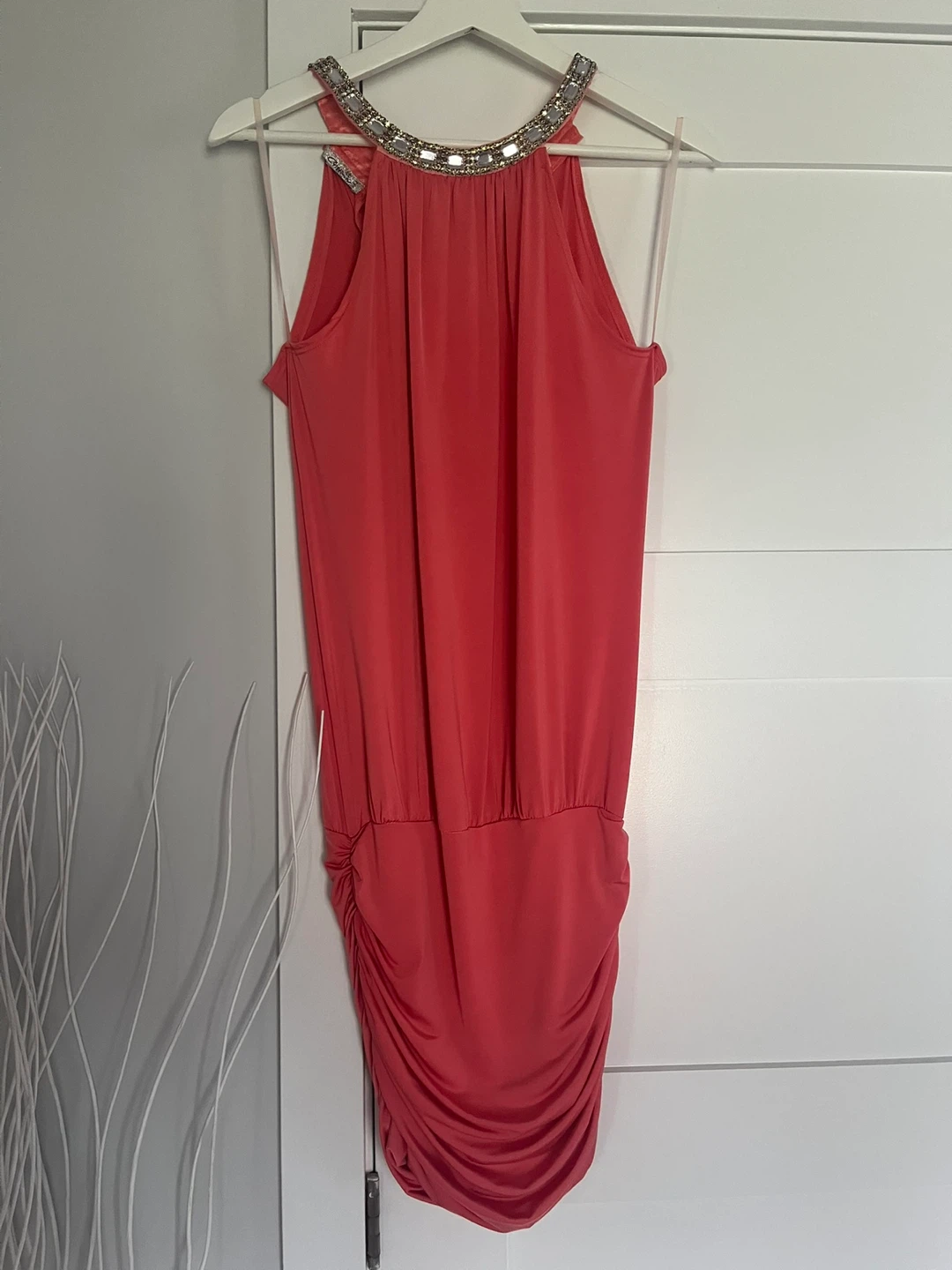 Coral Embellished Neckline Dress - photo 2
