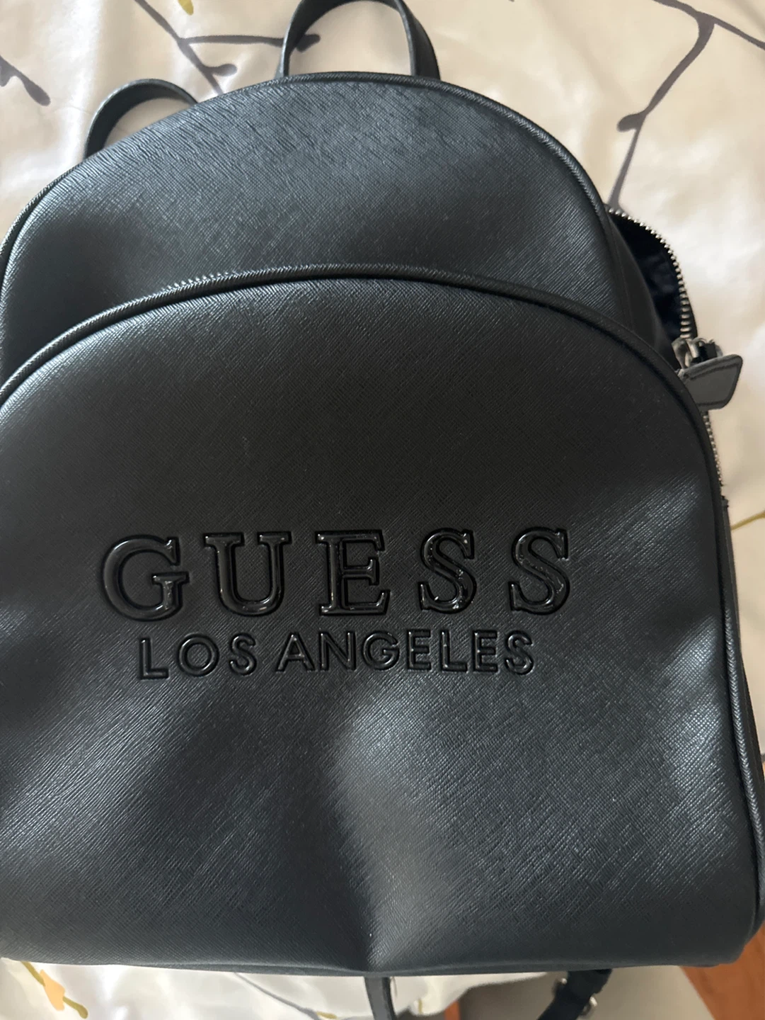 GUESS Los Angeles Black Faux Leather Backpack