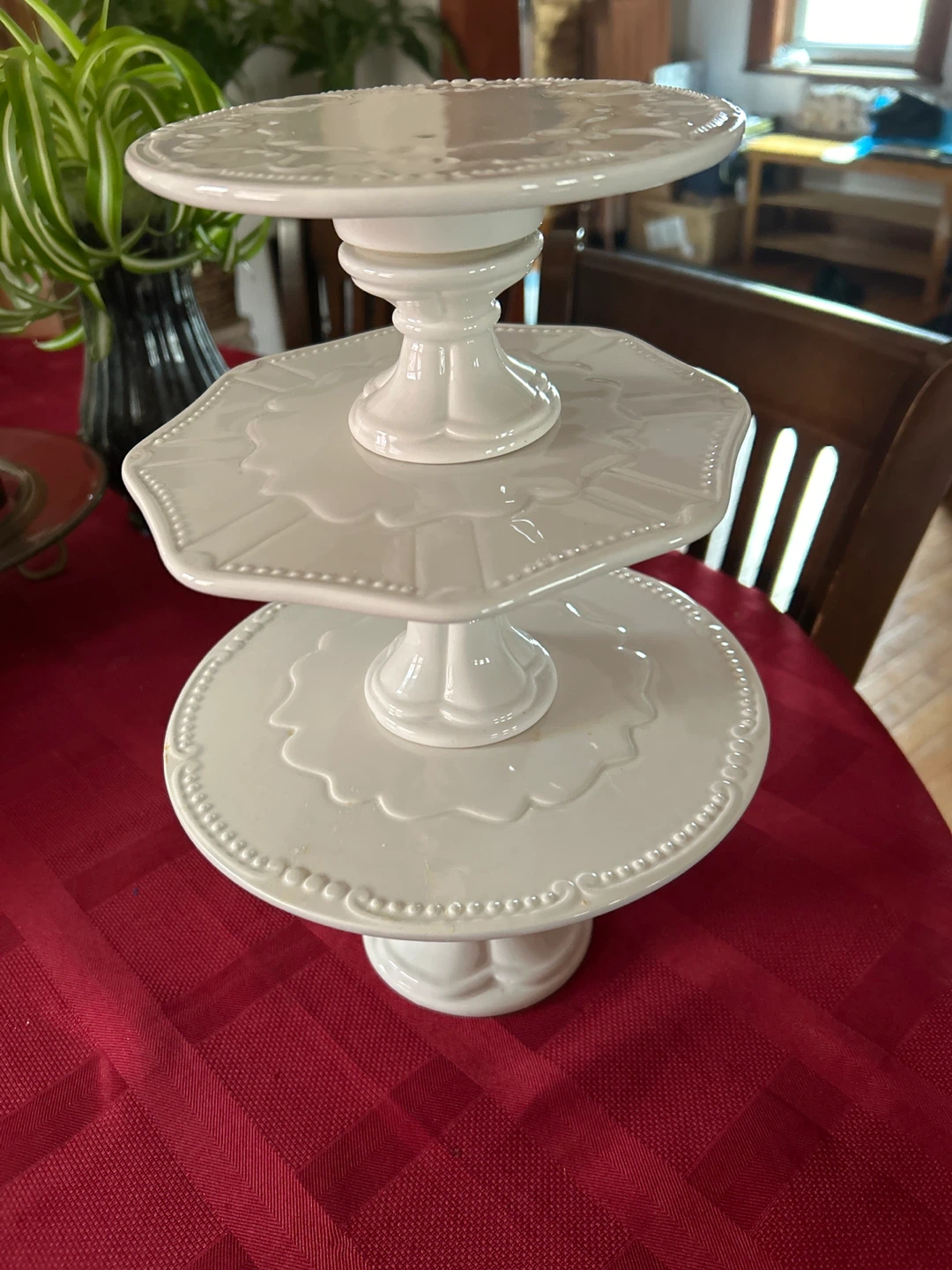 White Ceramic Cake Stand Set