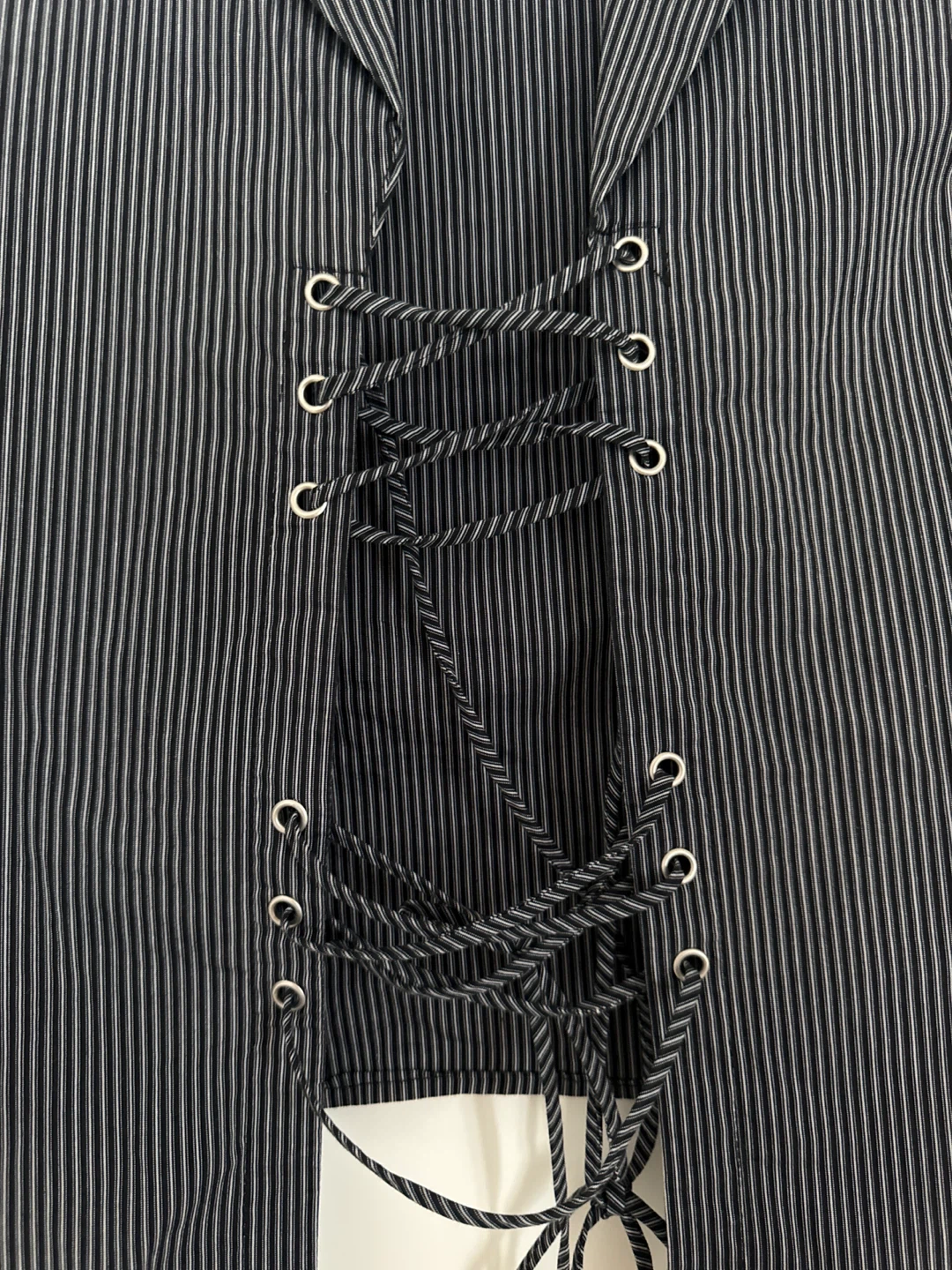 New Rusty Nail Pinstripe Lace-Up Blazer - photo 3