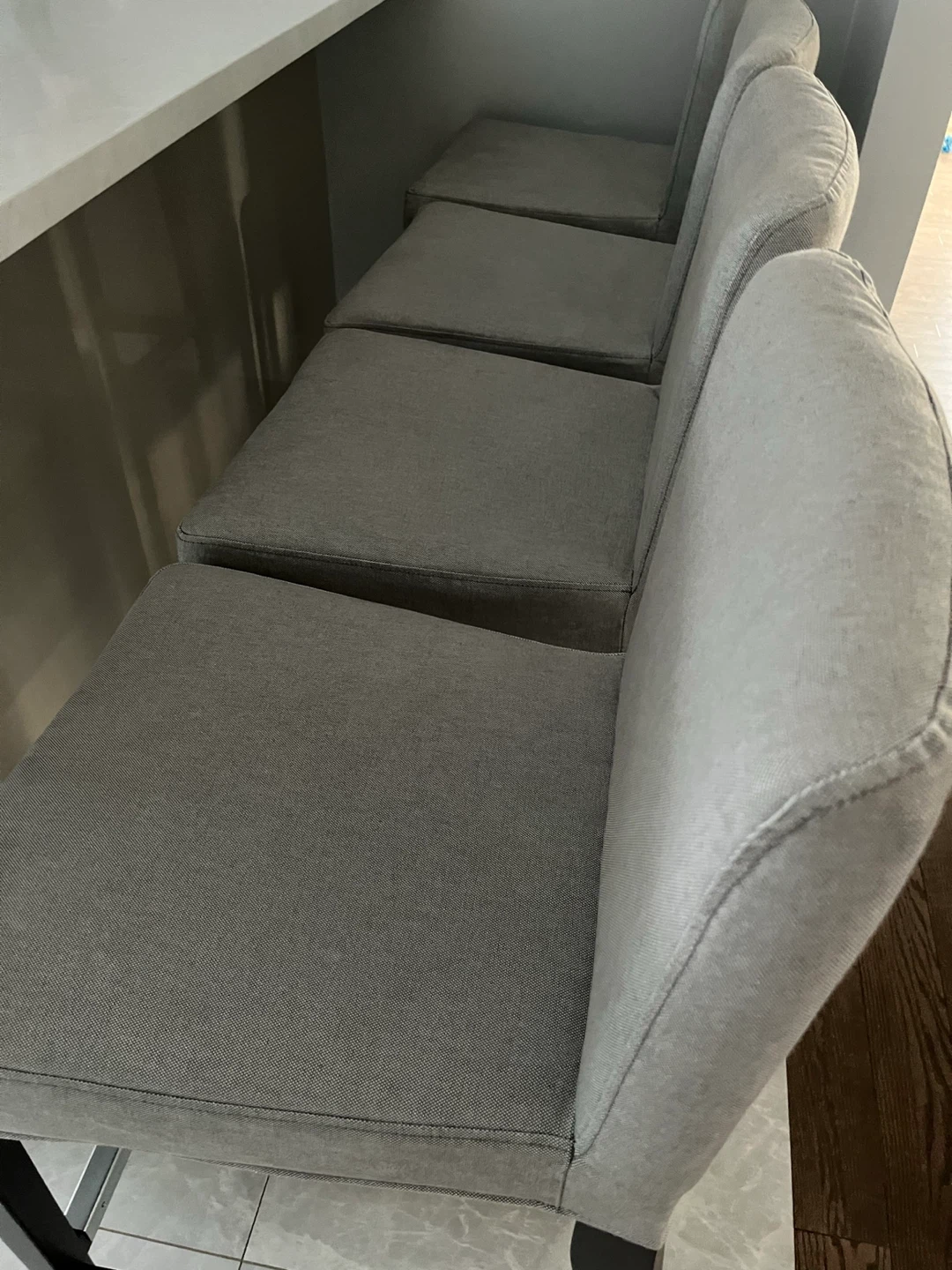 Grey Upholstered Bar Stools (Set of 4) - photo 2