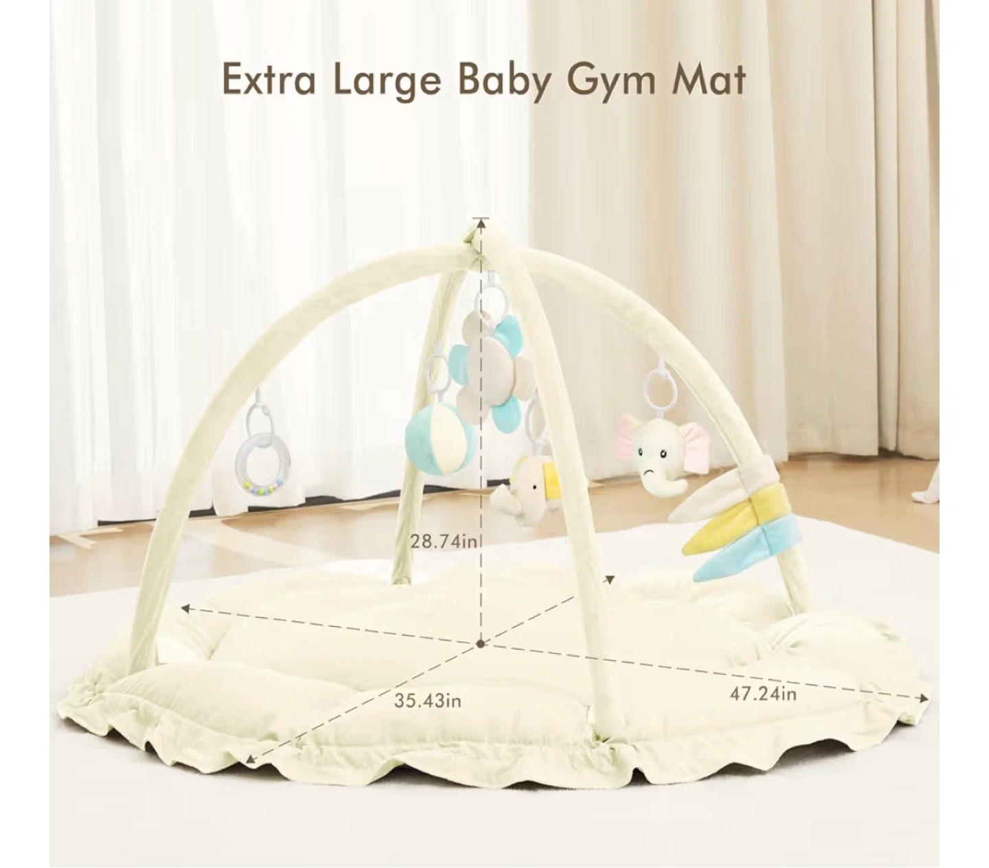 Extra Large Baby Gym Mat with Toys
