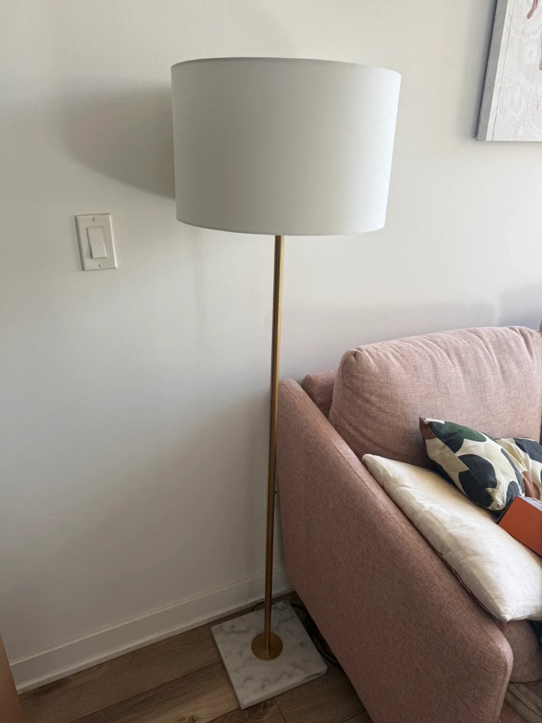 Modern Gold Floor Lamp with Marble base