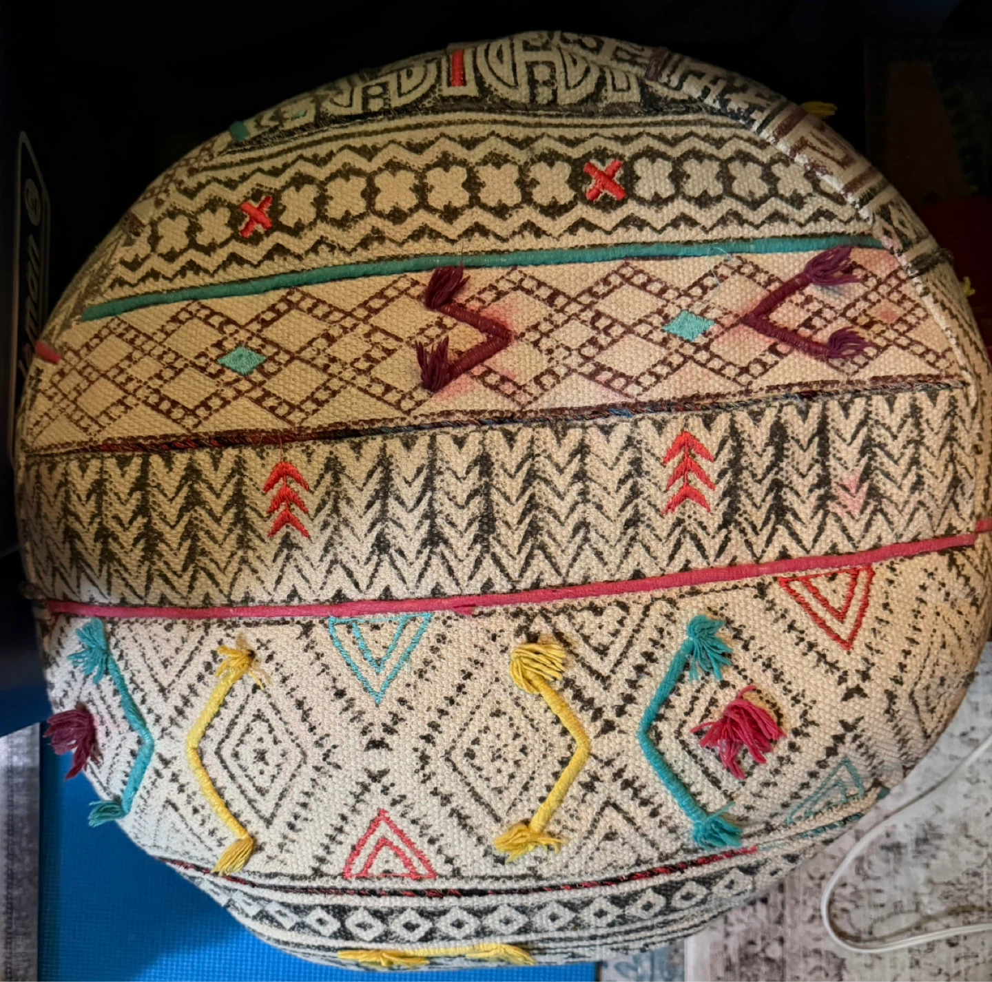 Bohemian Pouf Ottoman with Tassels - photo 3