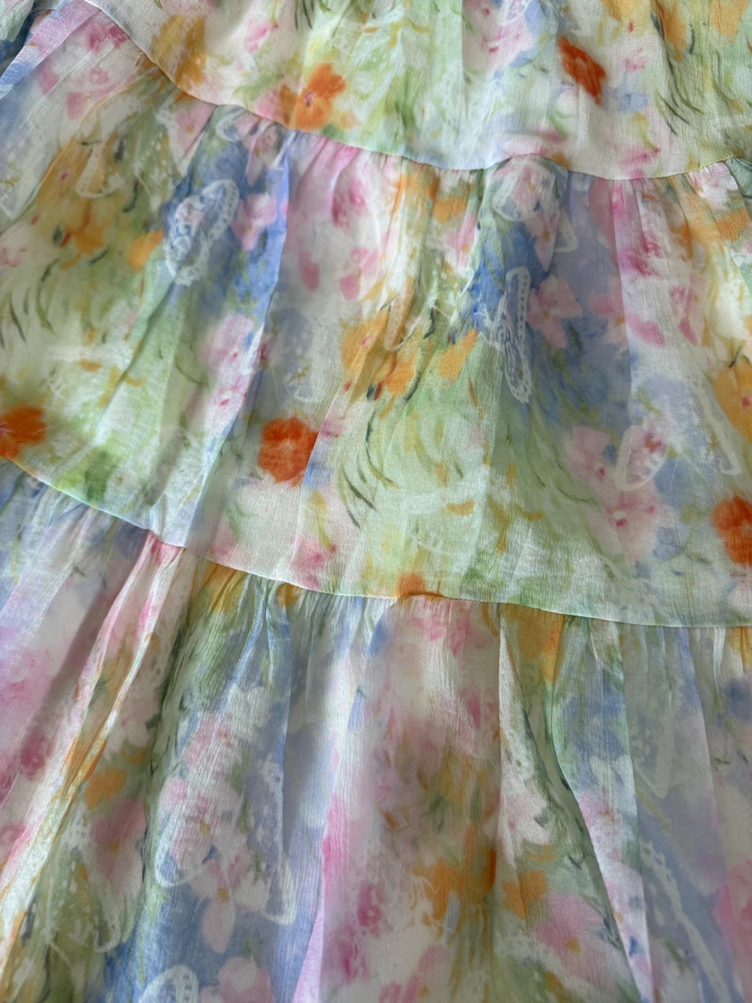 Pretty Floral Butterfly Tiered Maxi Skirt! - photo 2