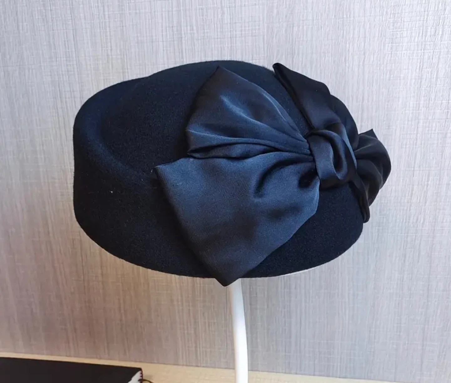 Black Fascinator Hat with Bow