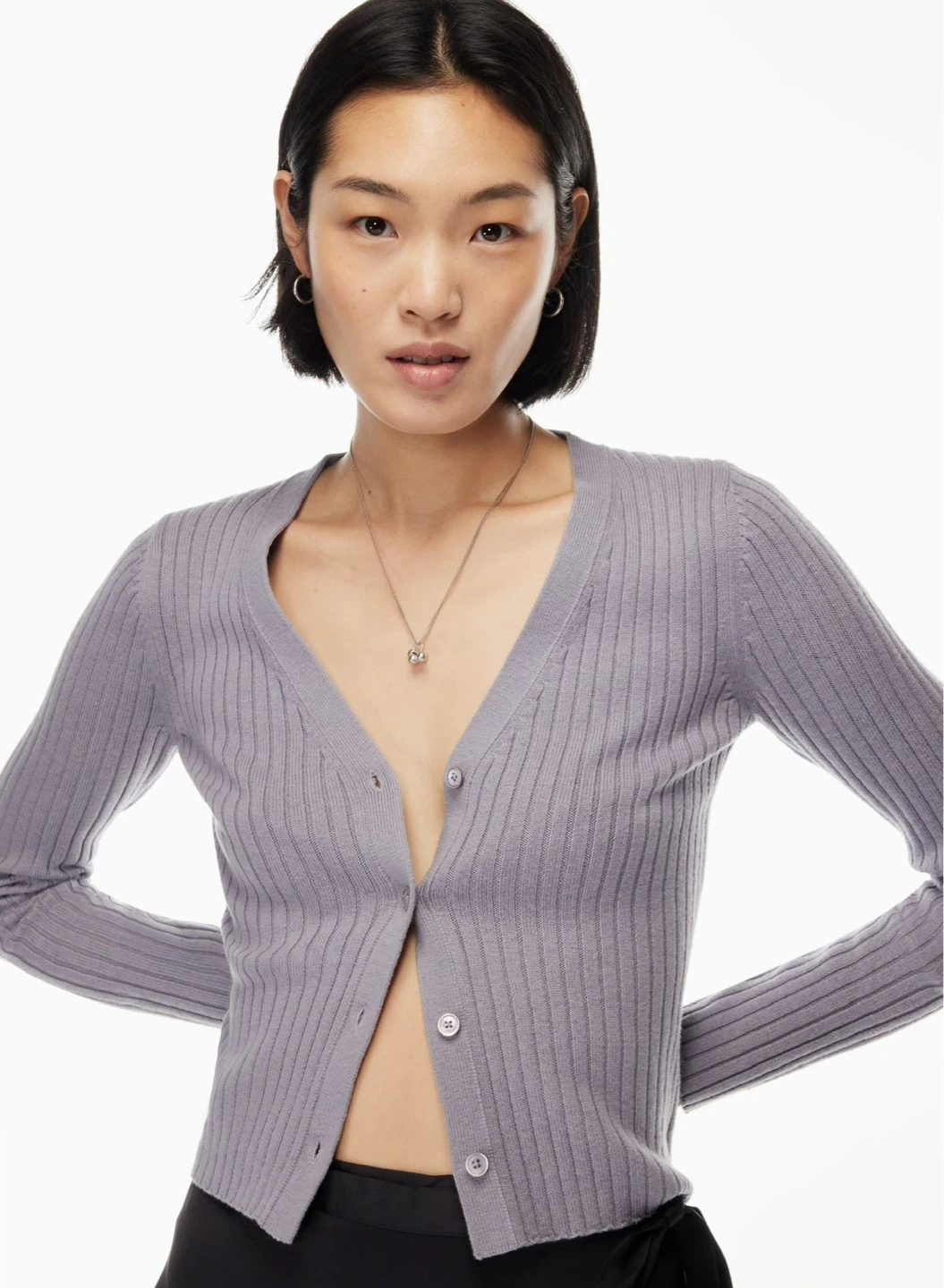 Wilfred Manila Cardigan ribbed lilac size medium