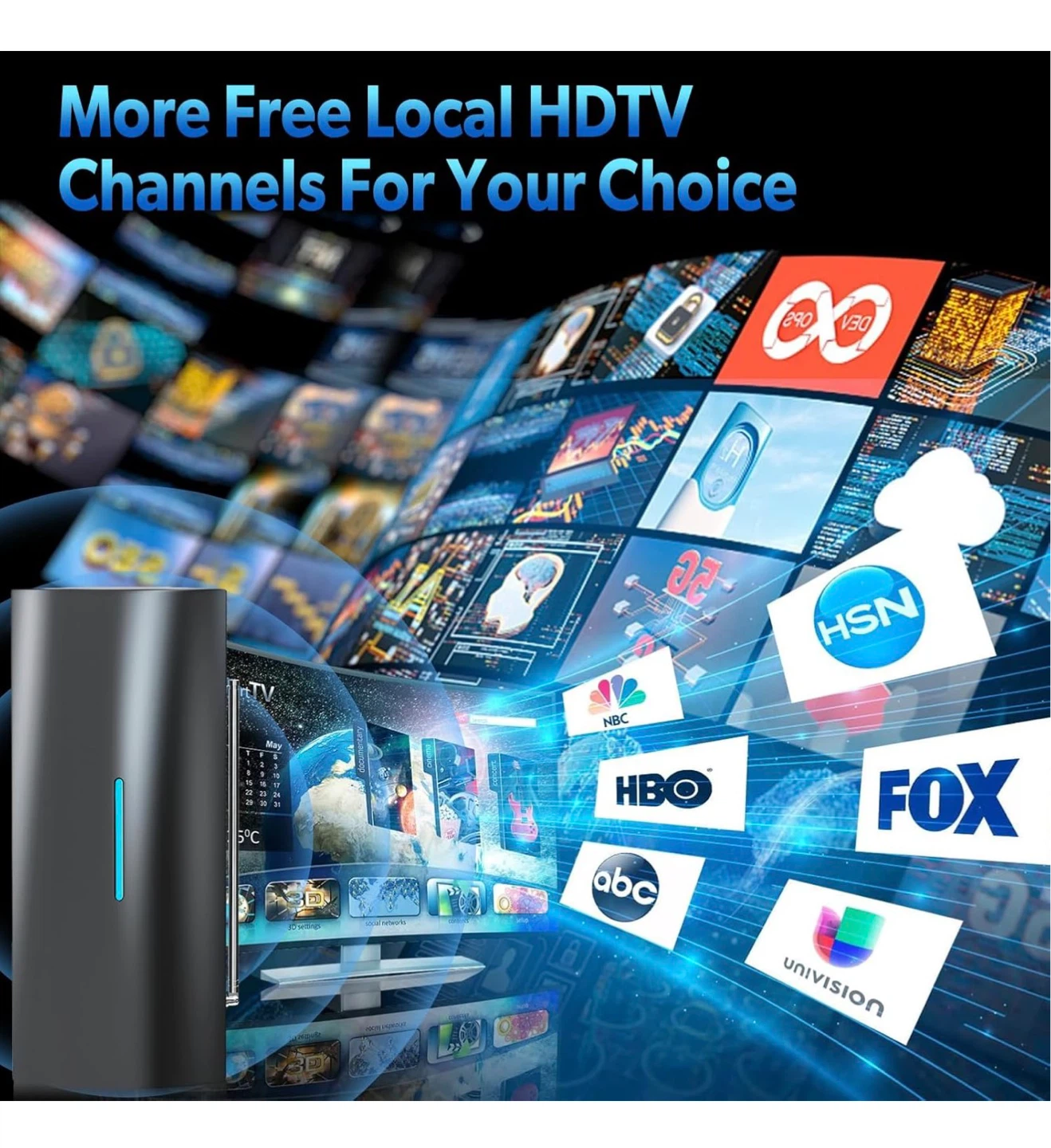 1100 Miles Range Smart IC TV Antenna with 36ft Coax Cable R11 - photo 4